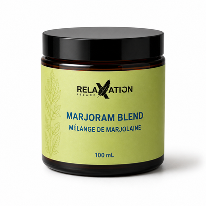 Relaxation Island Marjoram Blend 100 mL aromatherapy jar with natural essential oils